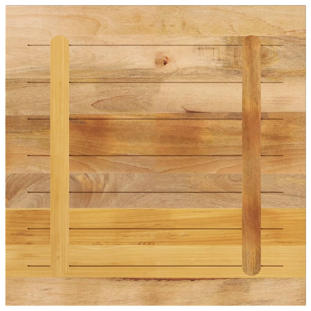 Dessus de table 80x80x3,8 cm carré bois massif de manguier brut - XIOS