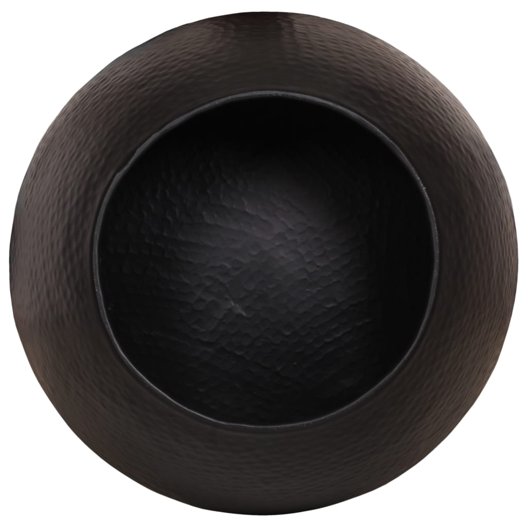 Table basse martelée en aluminium Ø 50x30 cm noir - XIOS