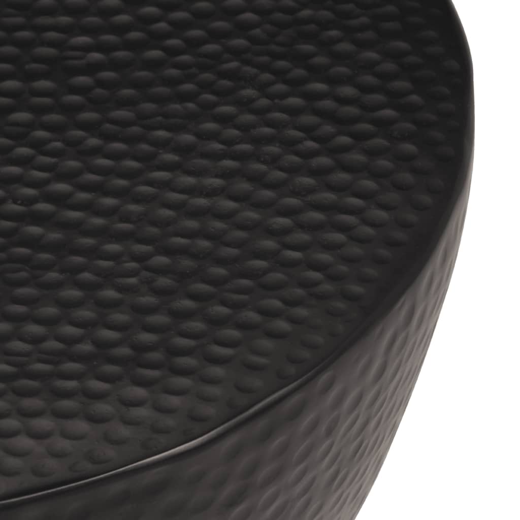 Table basse martelée en aluminium Ø 50x30 cm noir - XIOS