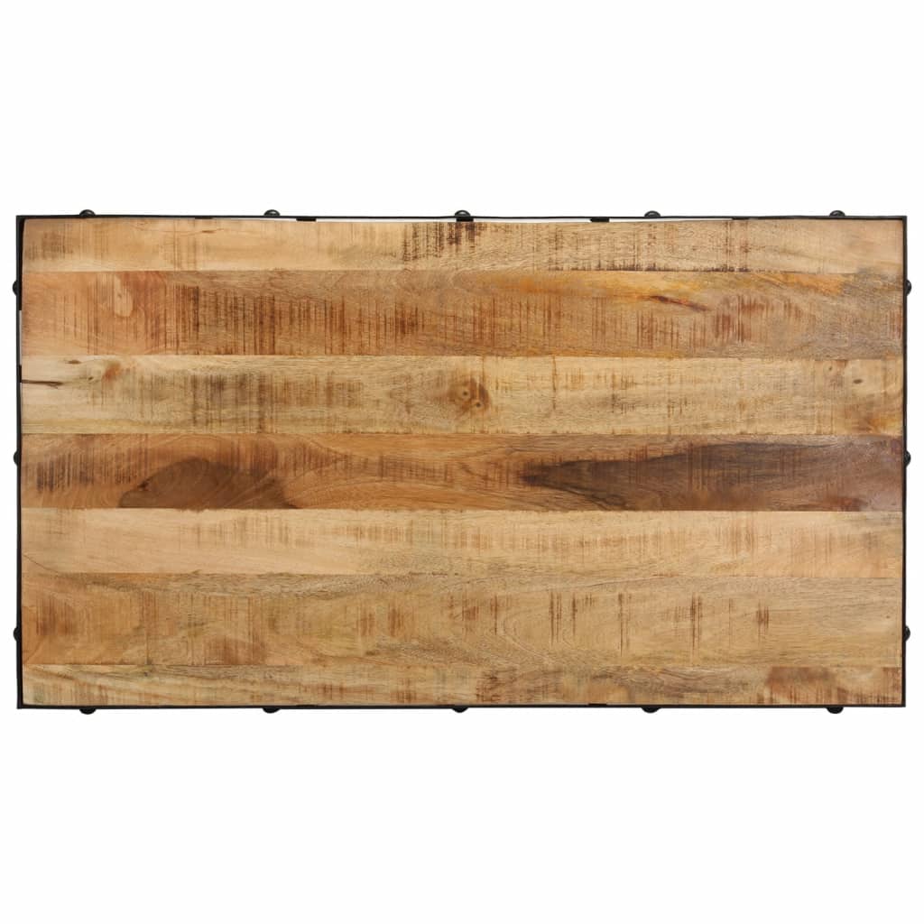 Table basse avec roulettes bois de manguier massif 100x55x26 cm