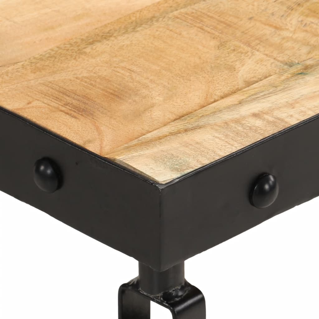 Table basse avec roulettes bois de manguier massif 100x55x26 cm