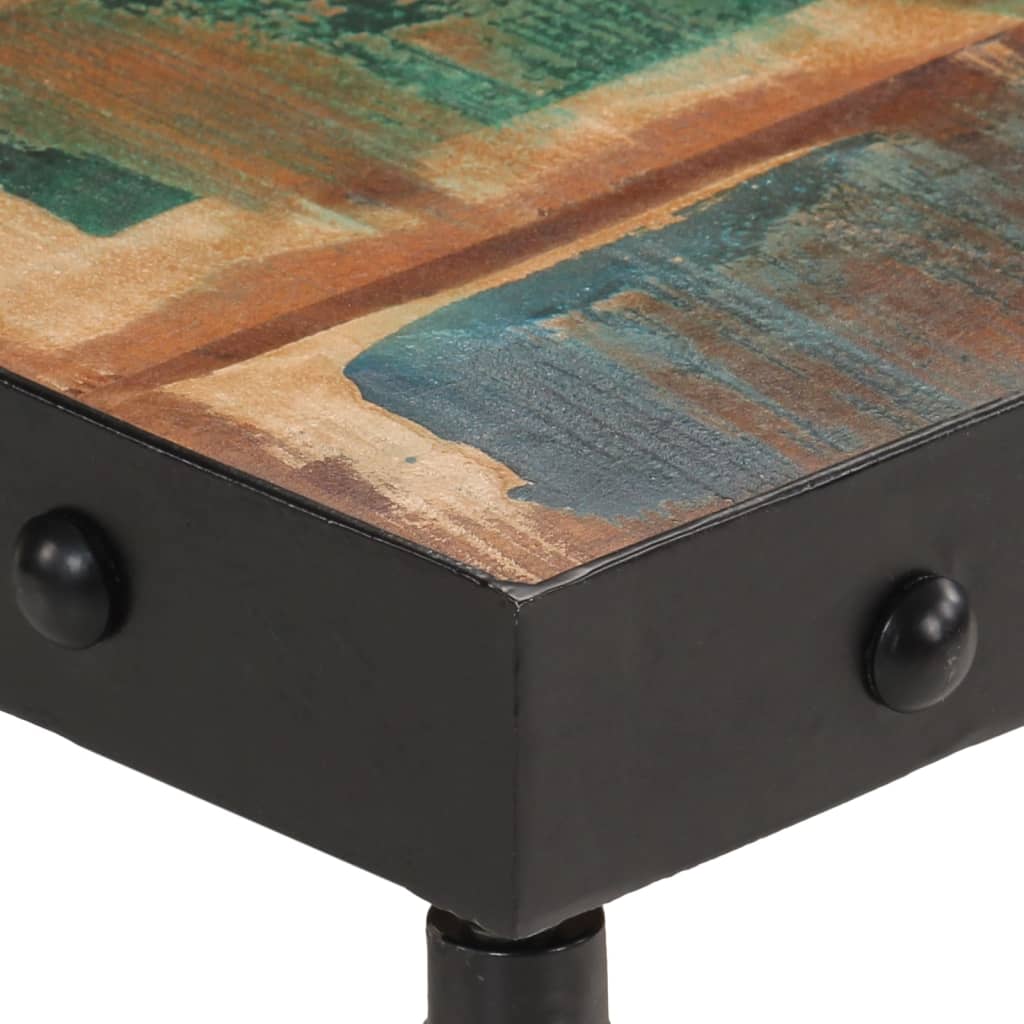 Table basse roulettes bois de récupération massif 100x55x26 cm