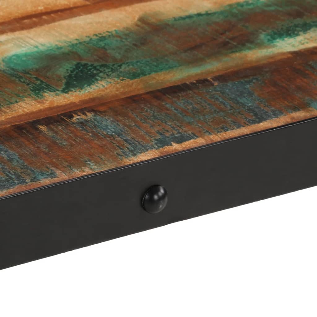 Table basse roulettes bois de récupération massif 100x55x26 cm