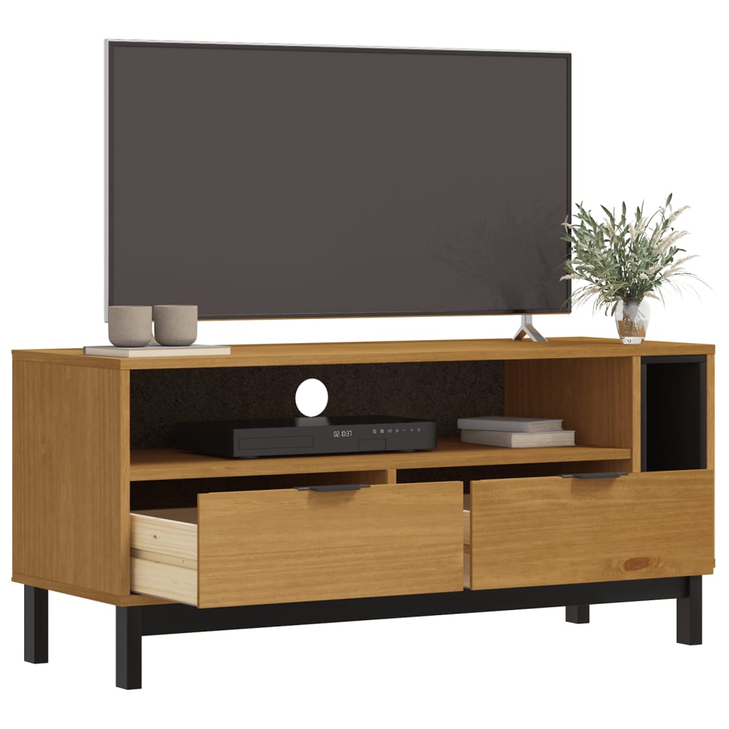 Meuble TV FLAM 110x40x50 cm bois massif de pin - XIOS