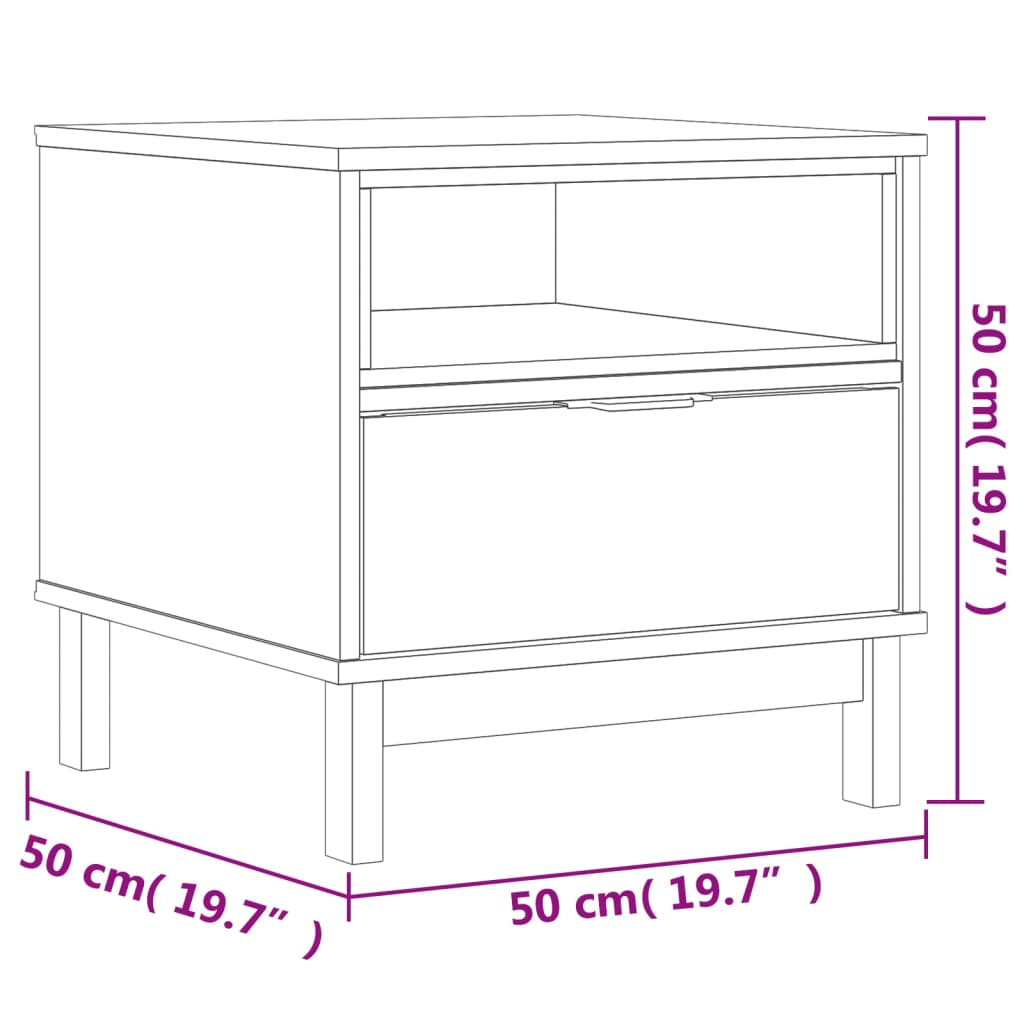 Table d'appoint FLAM 50x50x50 cm bois de pin massif - XIOS