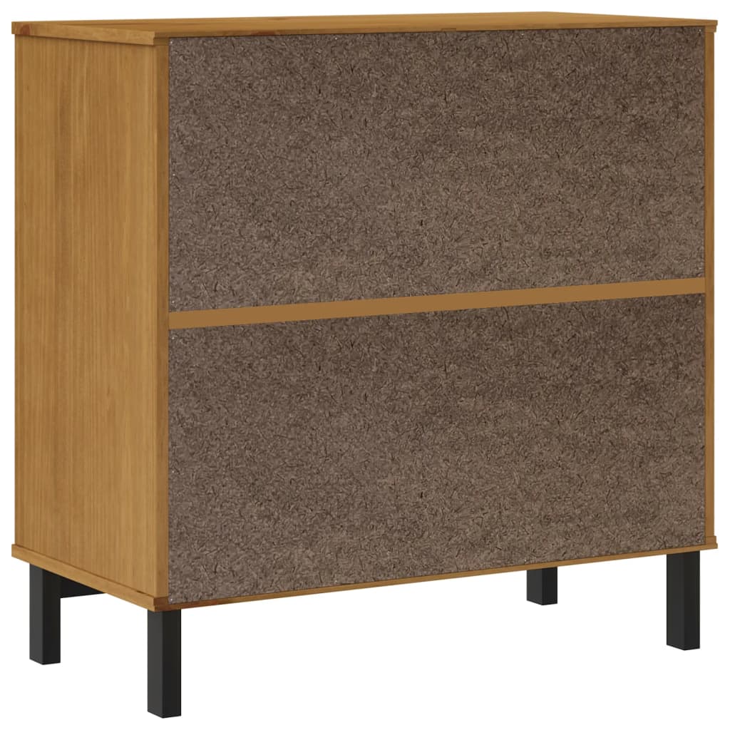 Buffet avec porte vitrée FLAM 80x40x80 cm bois massif de pin - XIOS