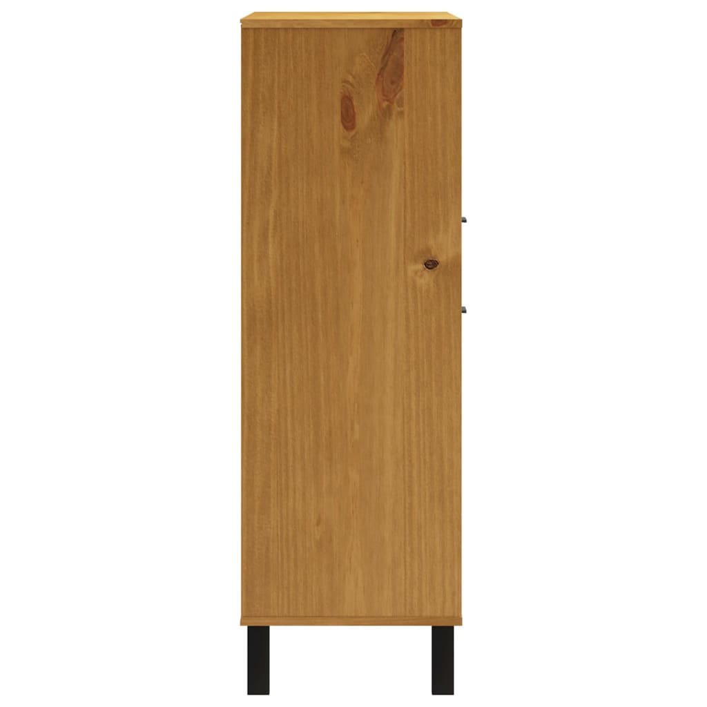 Buffet avec porte vitrée FLAM 92x40x122,5 cm bois massif de pin - XIOS
