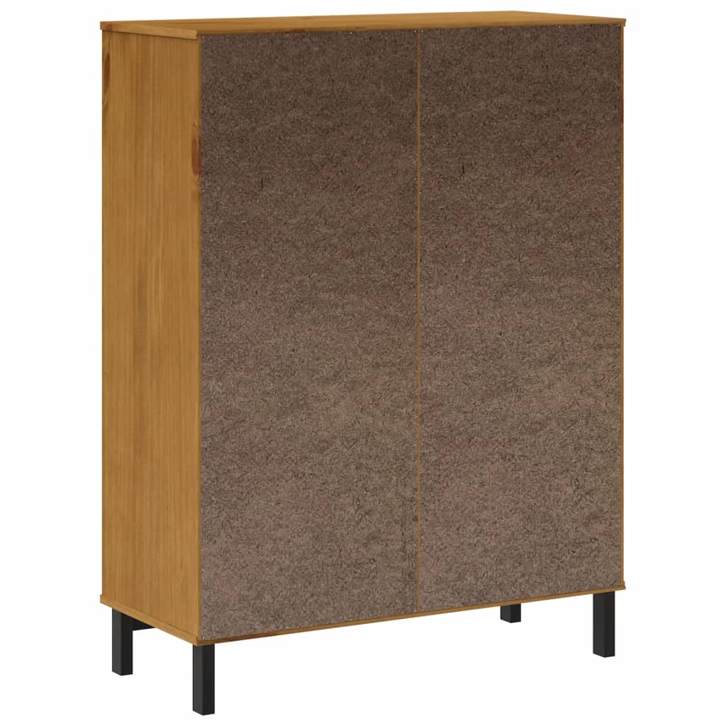 Buffet avec porte vitrée FLAM 92x40x122,5 cm bois massif de pin - XIOS