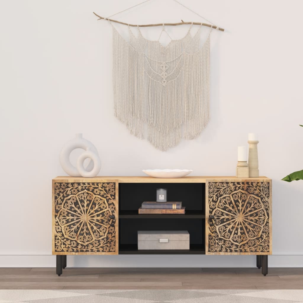 Meuble TV 105x33x46 cm Bois massif de manguier - XIOS
