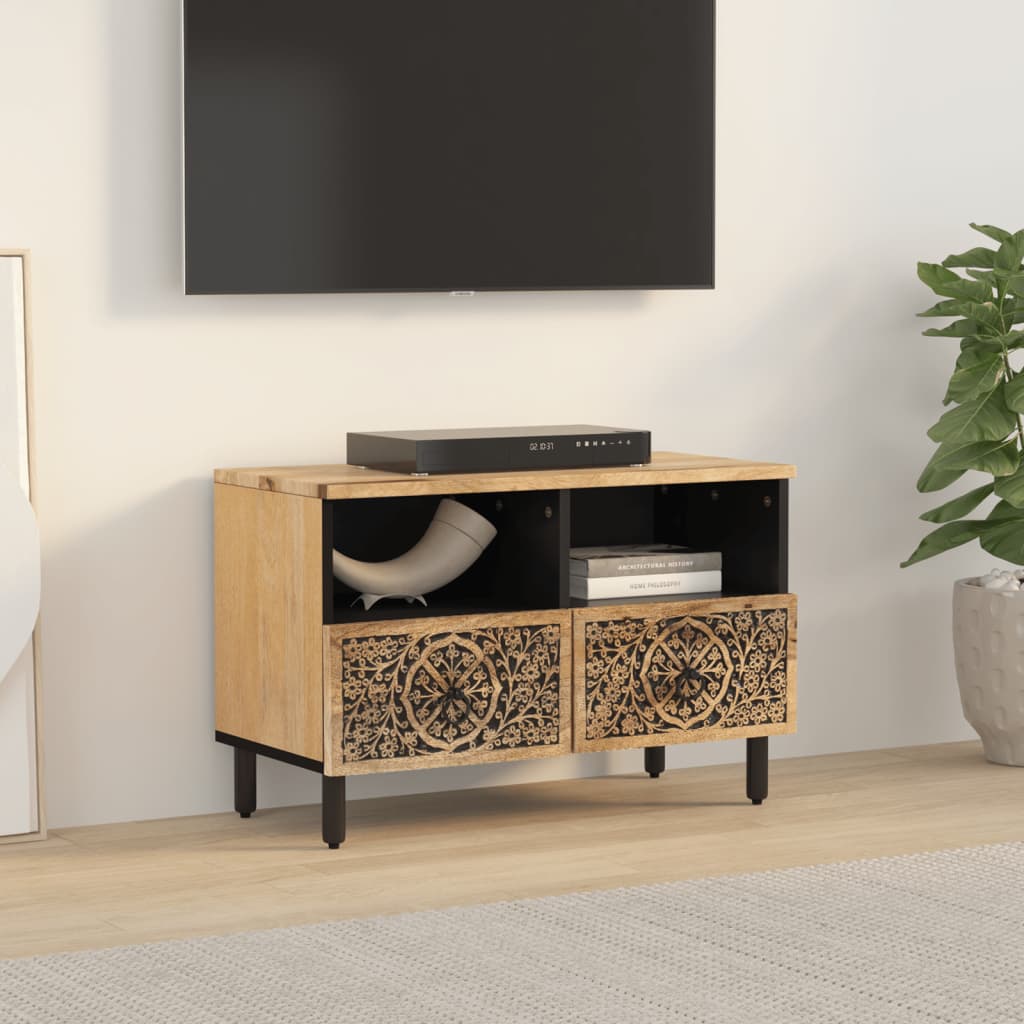 Meuble TV 70x33x46 cm Bois massif de manguier Meubles TV vidaXL   
