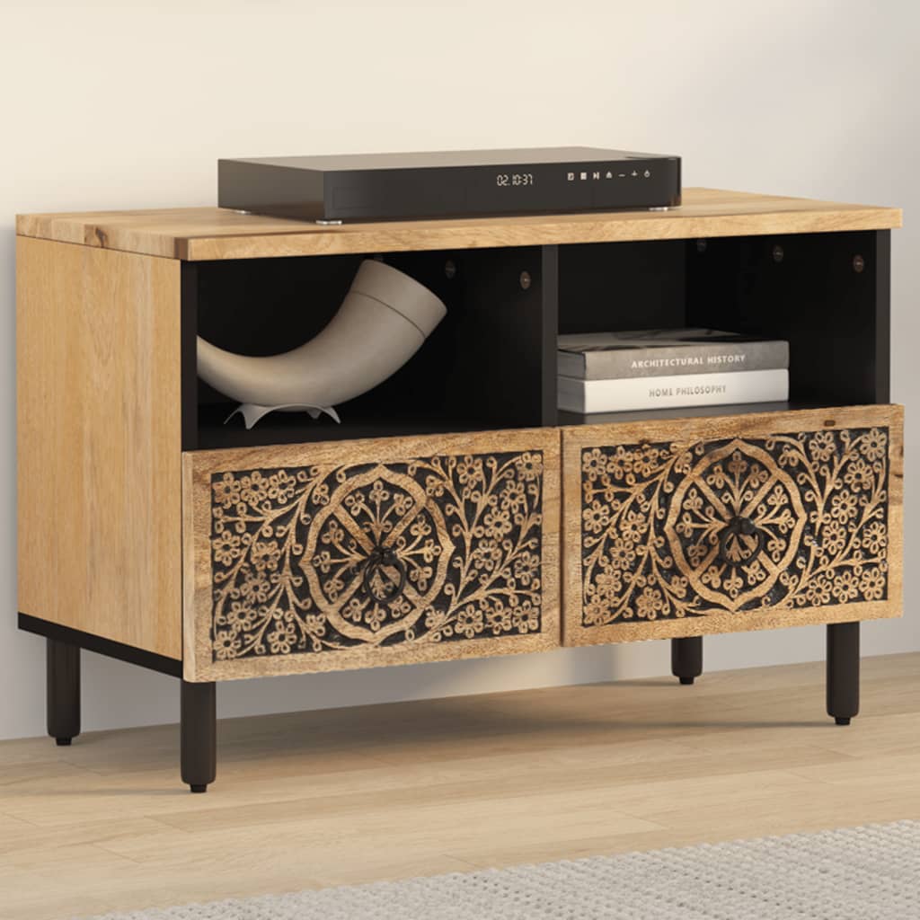 Meuble TV 70x33x46 cm Bois massif de manguier Meubles TV vidaXL   