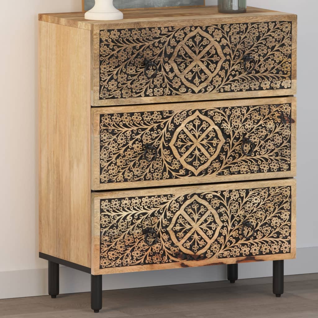Armoire latérale 60x33x75 cm bois massif de manguier - XIOS