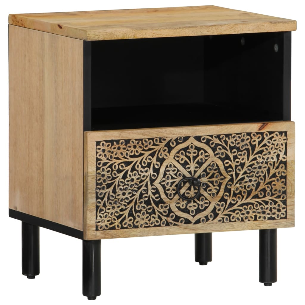 Table de chevet 40x33x46 cm Bois de manguier solide - XIOS