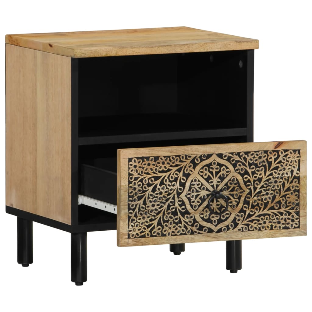 Table de chevet 40x33x46 cm Bois de manguier solide - XIOS
