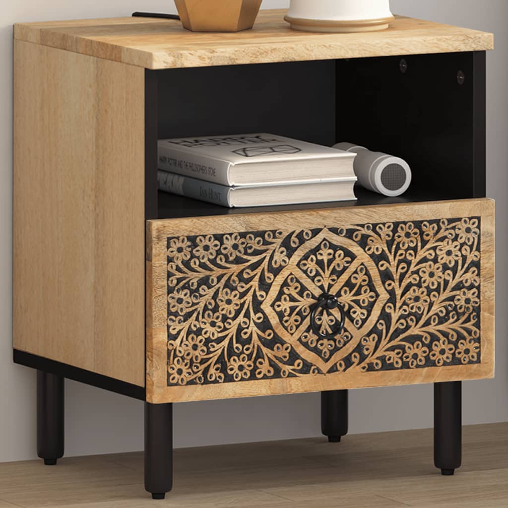 Table de chevet 40x33x46 cm Bois de manguier solide - XIOS