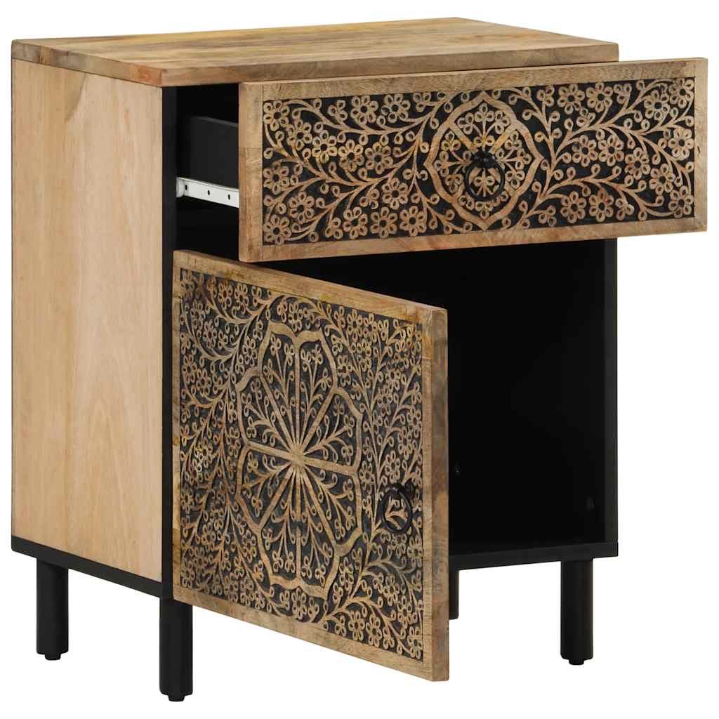 Table de chevet 50x33x60 cm bois de manguier massif - XIOS