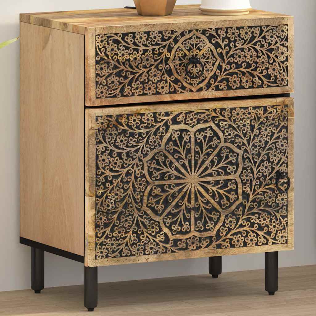 Table de chevet 50x33x60 cm bois de manguier massif - XIOS