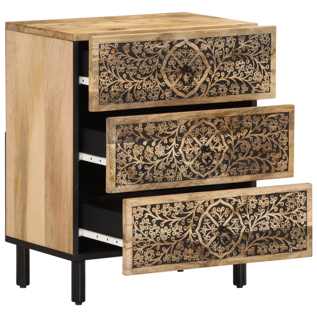 Table de chevet 50x33x60 cm bois de manguier massif - XIOS