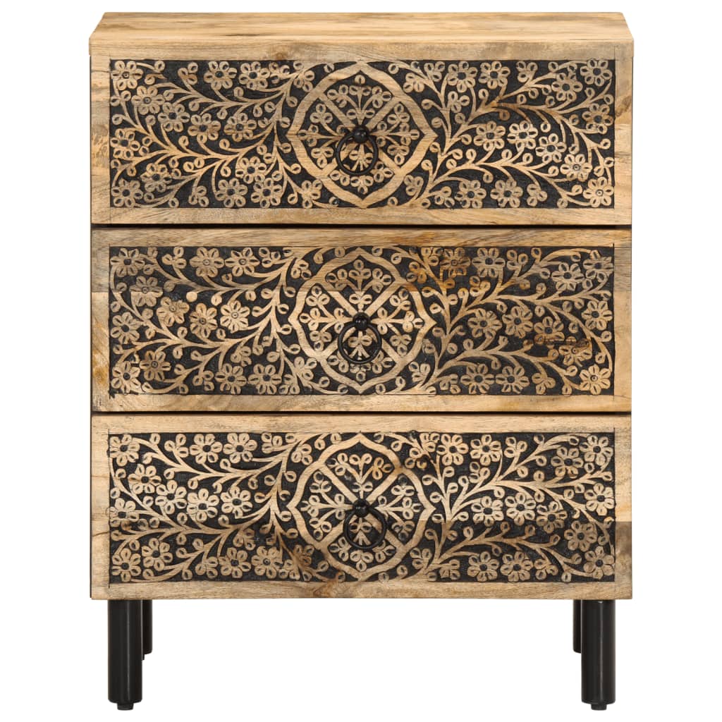Table de chevet 50x33x60 cm bois de manguier massif - XIOS
