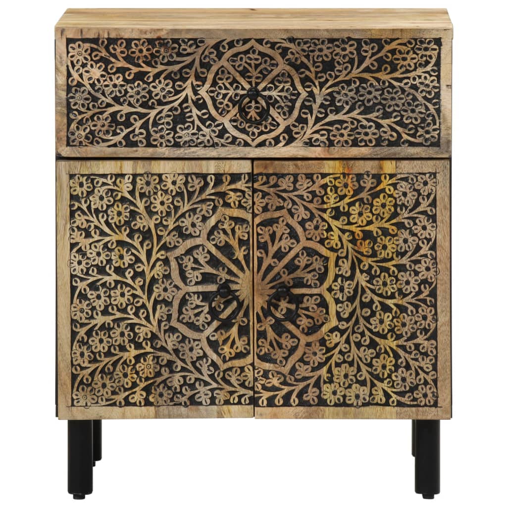 Table de chevet 50x33x60 cm bois de manguier massif - XIOS