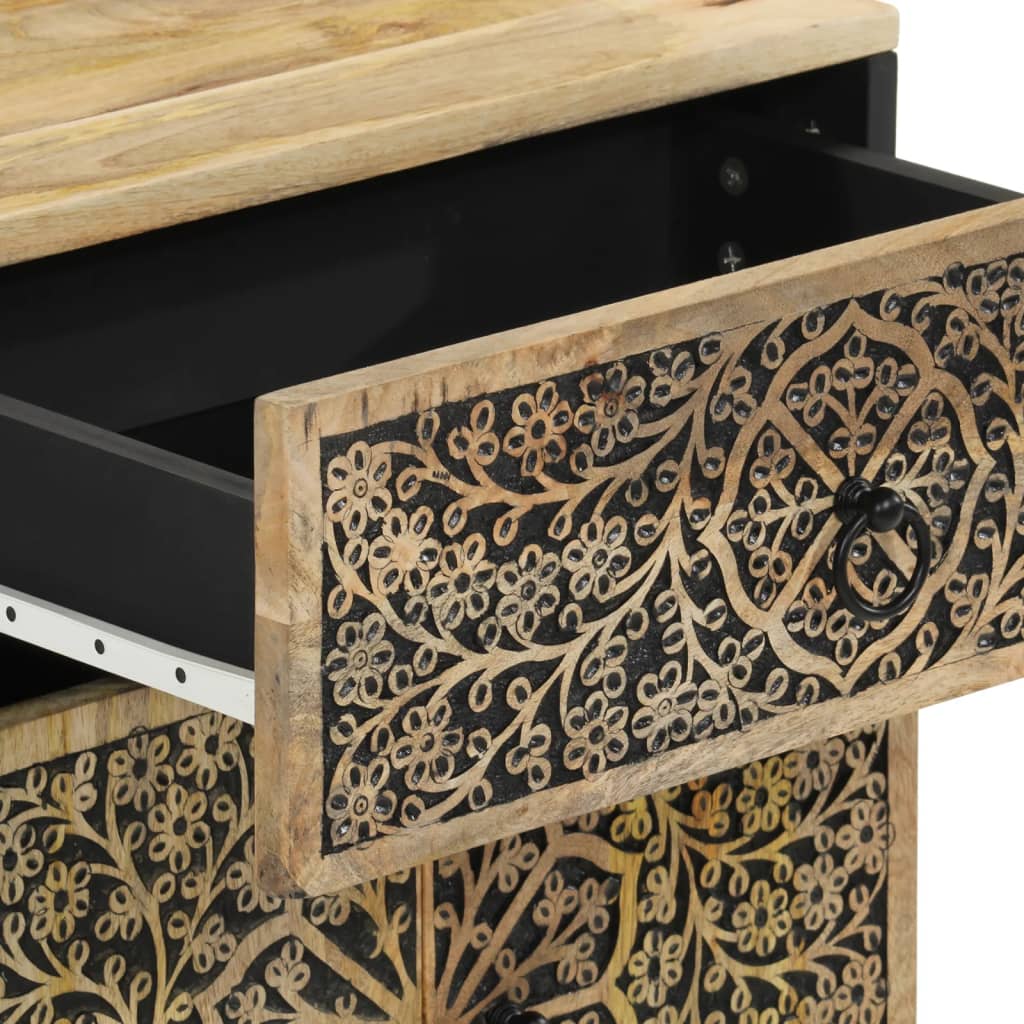 Table de chevet 50x33x60 cm bois de manguier massif - XIOS