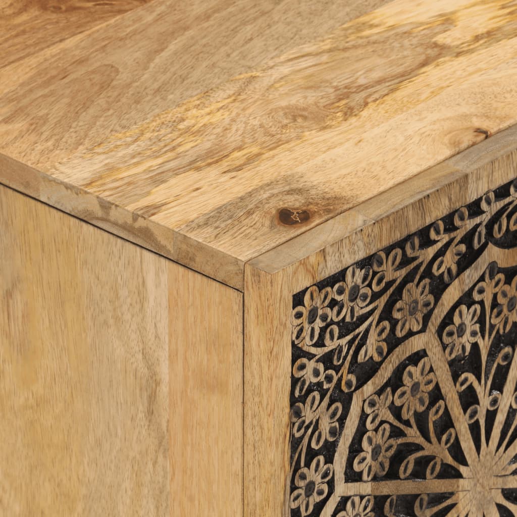 Meuble TV 80x31x46 cm bois massif de manguier