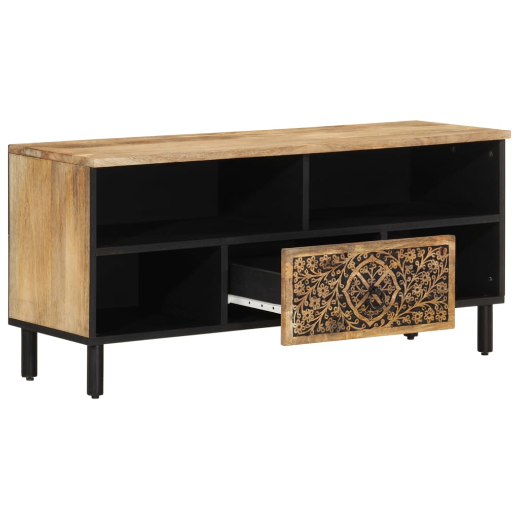 Meuble TV 100x33x46 cm bois massif de manguier - XIOS