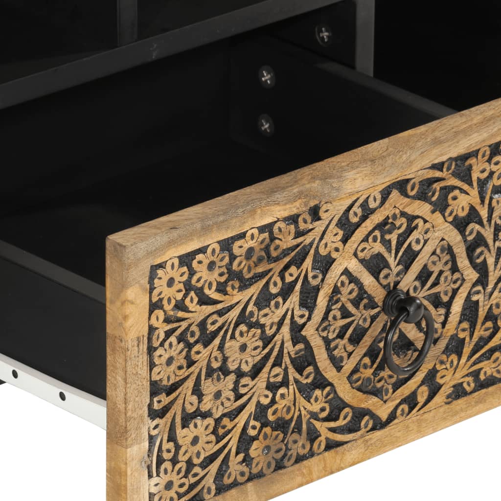 Meuble TV 100x33x46 cm bois massif de manguier - XIOS