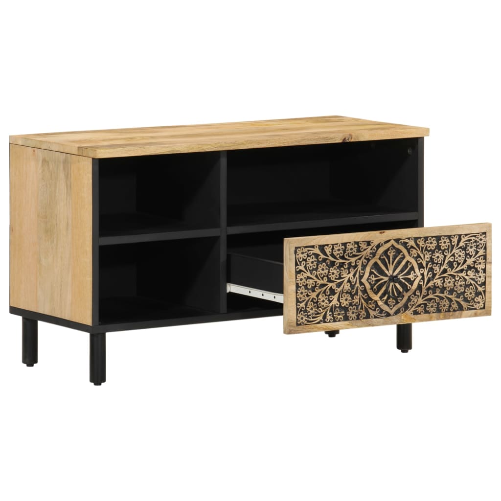 Meuble TV 80x33x46 cm bois massif de manguier - XIOS