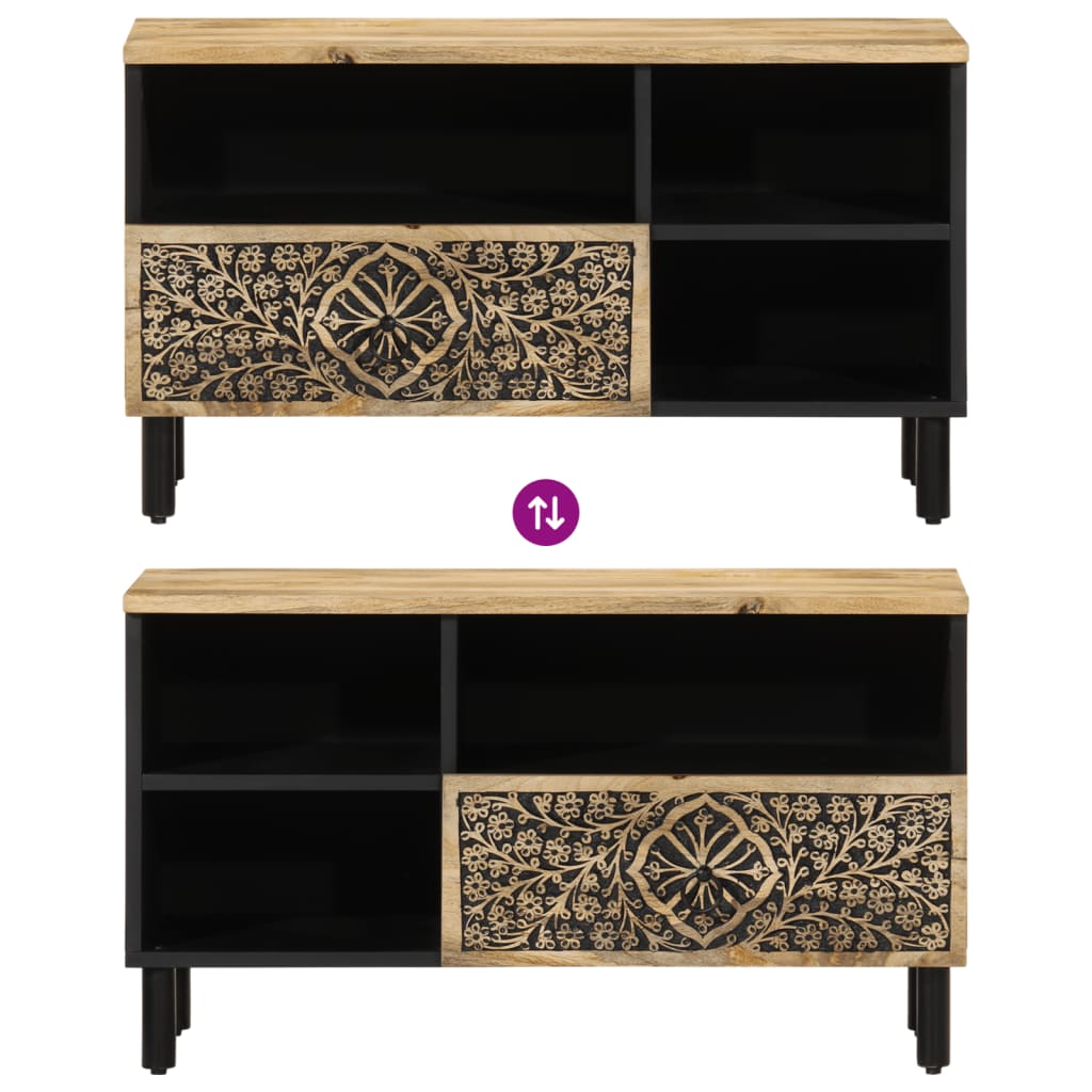 Meuble TV 80x33x46 cm bois massif de manguier - XIOS