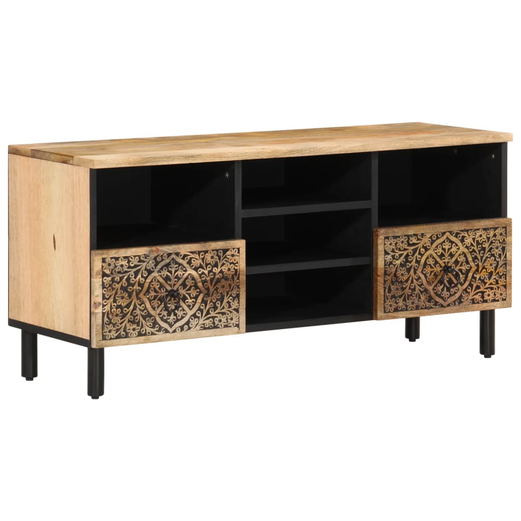 Meuble TV 100x33x46 cm bois massif de manguier - XIOS