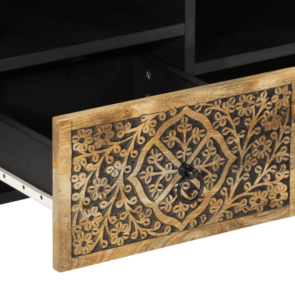 Meuble TV 100x33x46 cm bois massif de manguier - XIOS