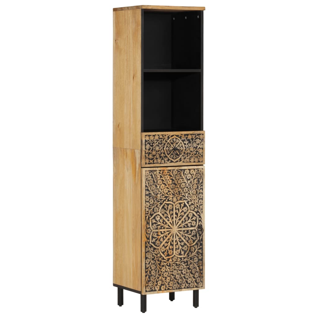 Armoire de salle de bain 38x33x160 cm bois massif de manguier - XIOS