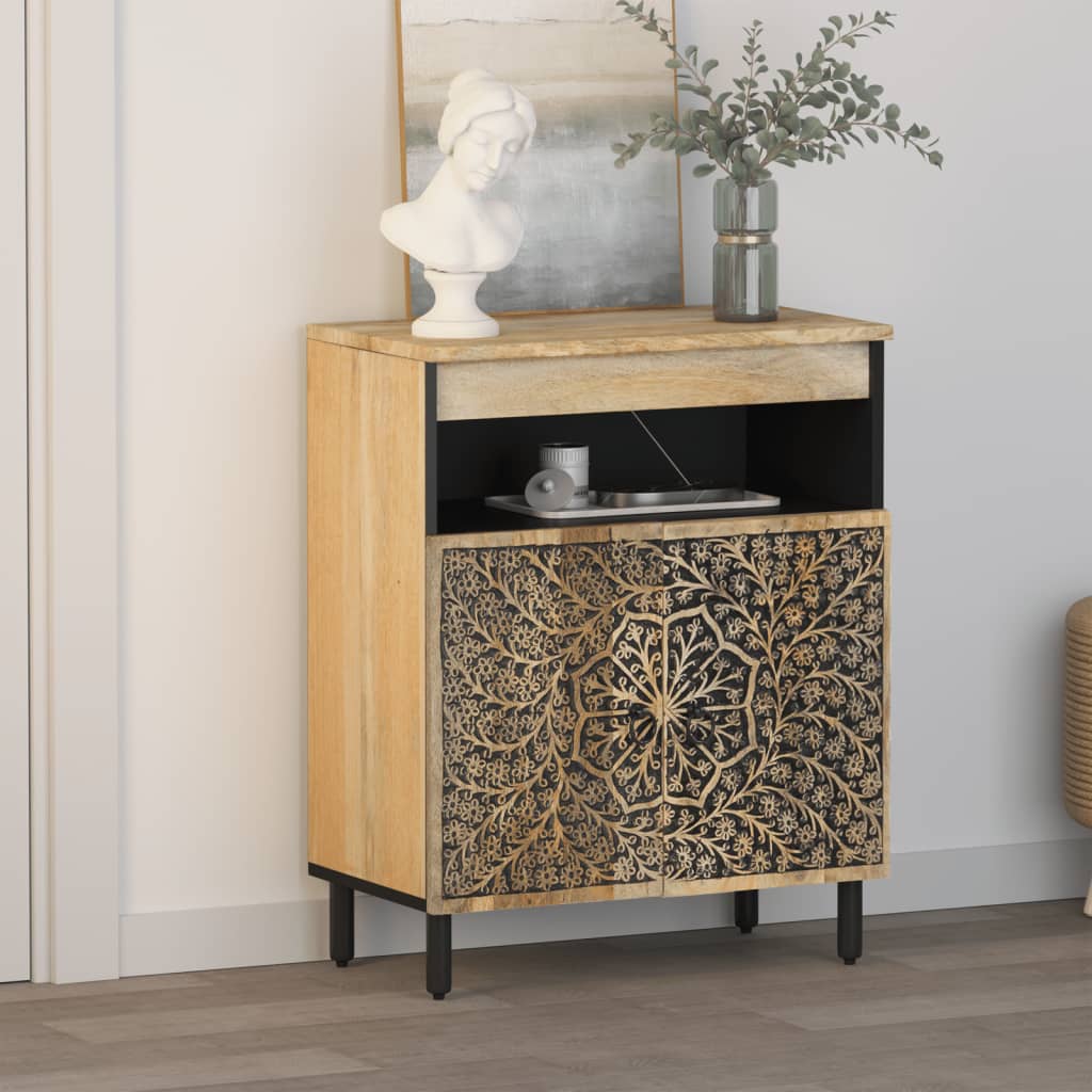 Armoire latérale 60x33x75 cm bois massif de manguier - XIOS