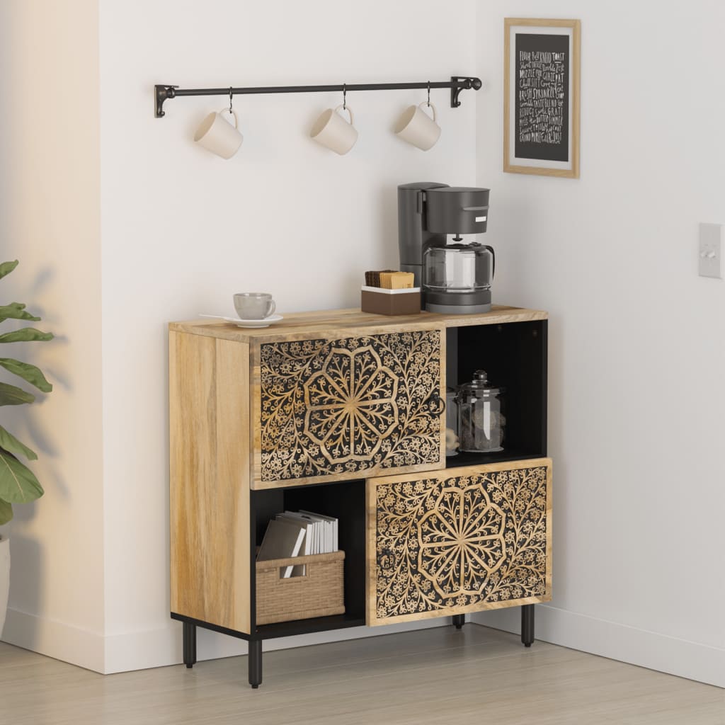 Armoire latérale 80x33x75 cm bois massif de manguier - XIOS