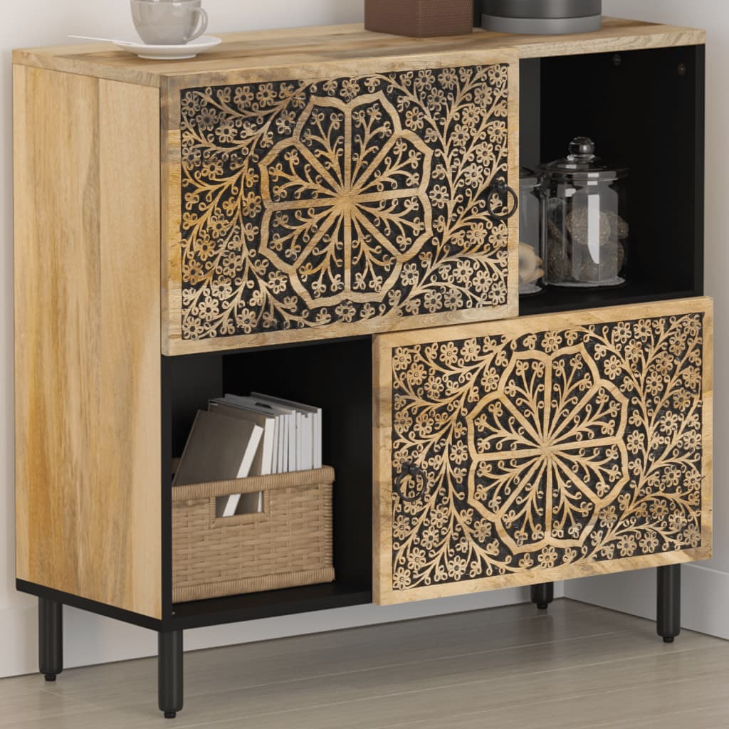 Armoire latérale 80x33x75 cm bois massif de manguier - XIOS