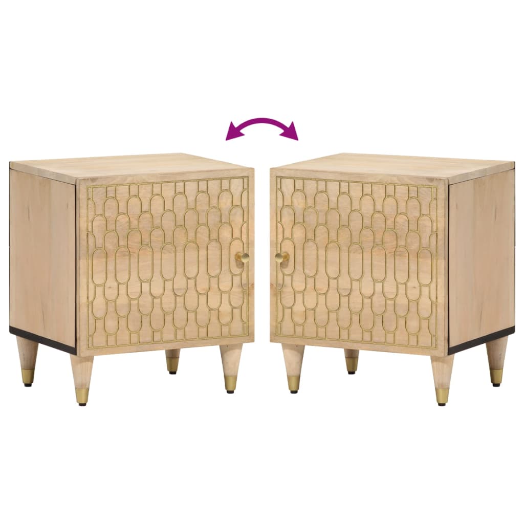 Tables de chevet 2 pcs 40x33x46 cm Bois de manguier solide