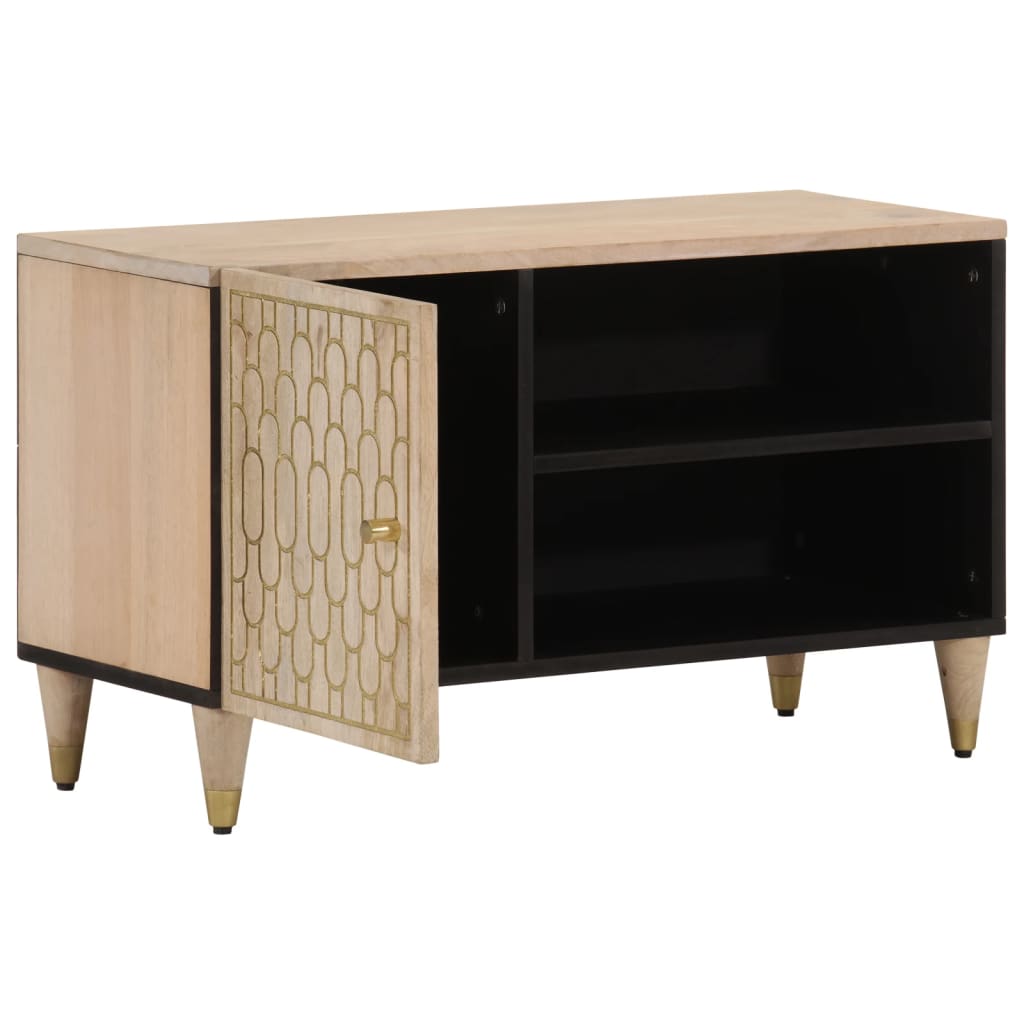 Meuble TV 80x31x46 cm bois massif de manguier Meubles TV vidaXL   