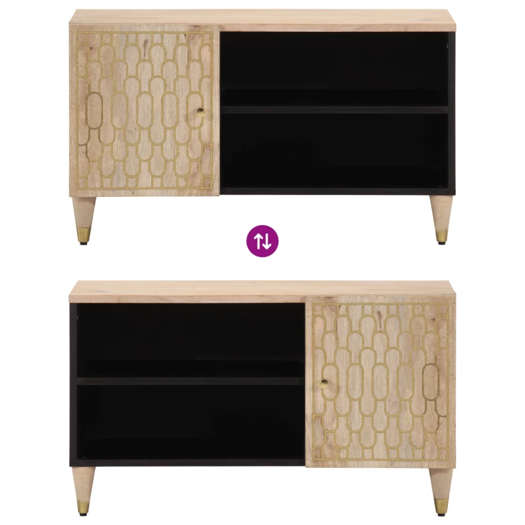 Meuble TV 80x31x46 cm bois massif de manguier Meubles TV vidaXL   
