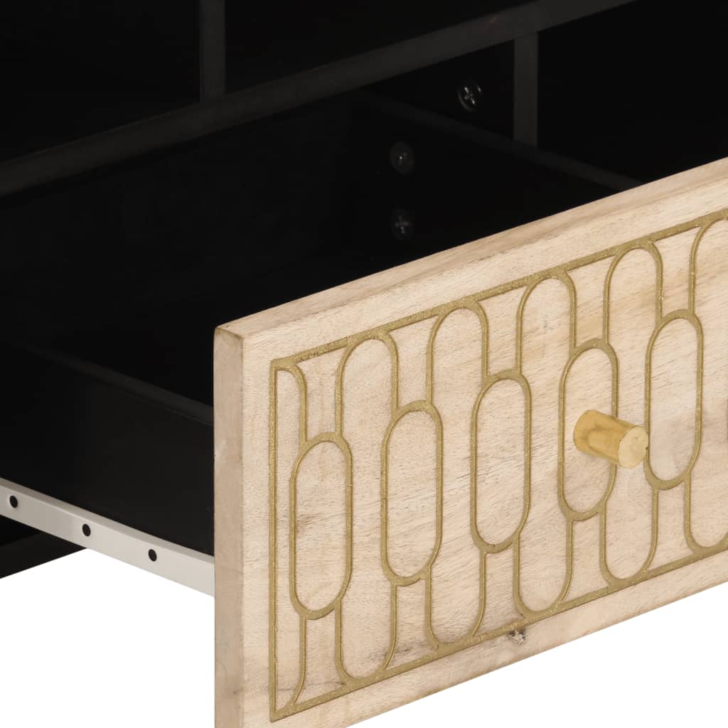 Meuble TV 100x33x46 cm bois massif de manguier - XIOS