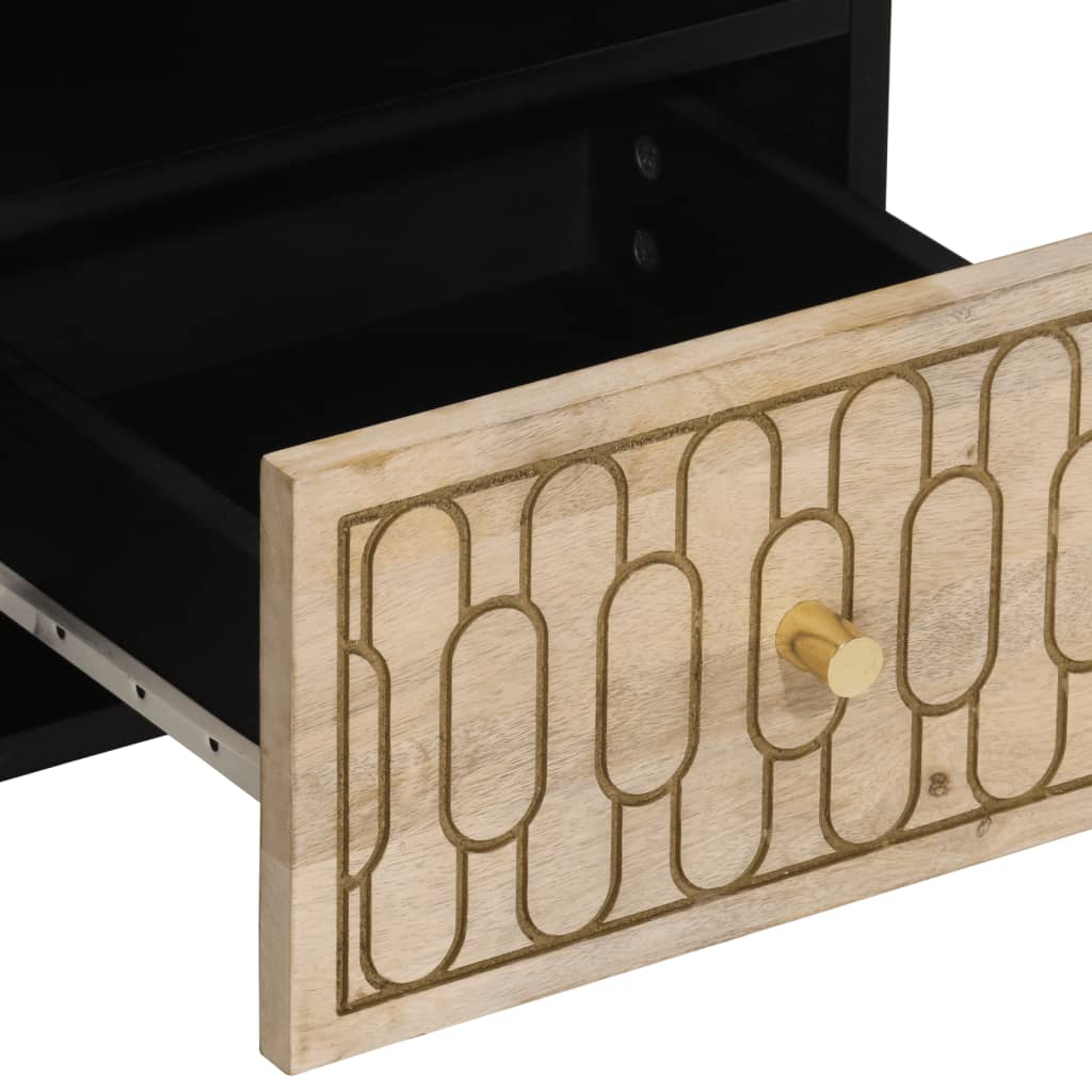 Meuble TV 100x33x46 cm bois massif de manguier - XIOS