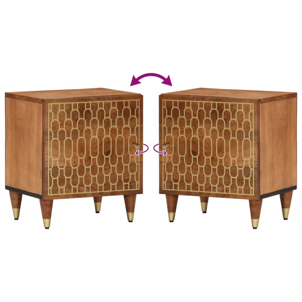 Tables de chevet 2 pcs 40x33x46 cm Bois de manguier solide