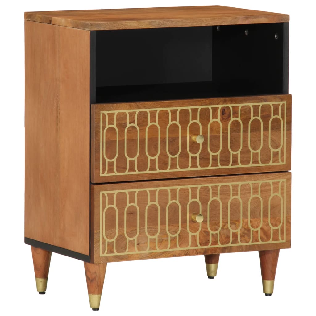 Table de chevet 50x33x62 cm bois de manguier massif - XIOS