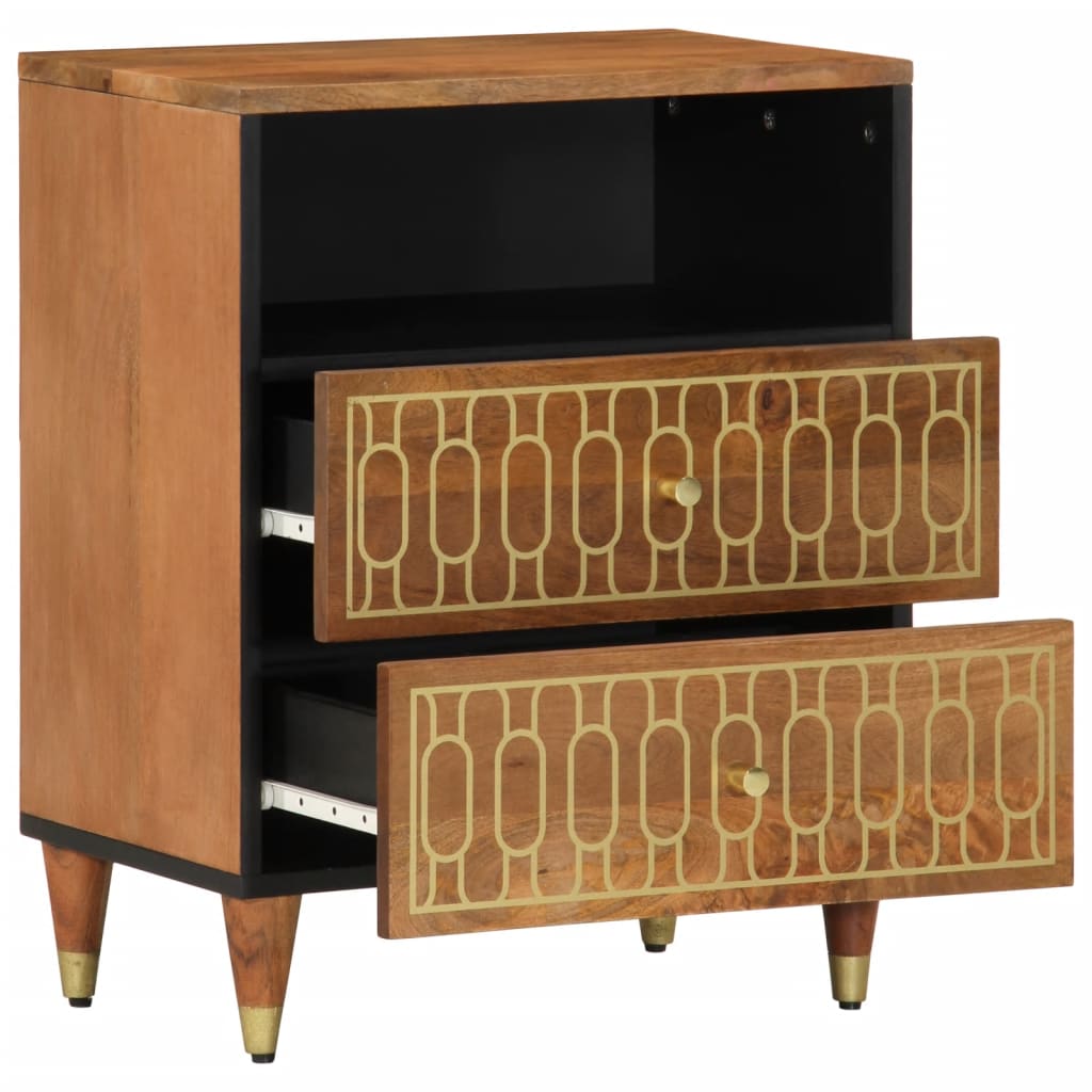 Table de chevet 50x33x62 cm bois de manguier massif - XIOS
