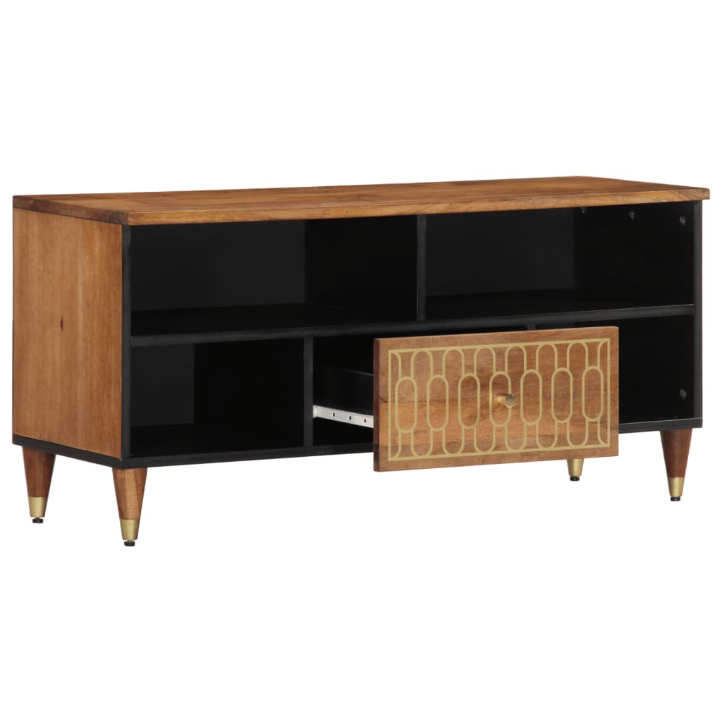 Meuble TV 100x33x46 cm bois massif de manguier Meubles TV vidaXL
