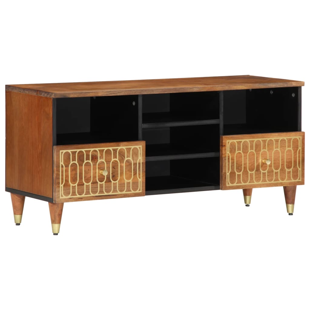 Meuble TV 100x33x46 cm bois massif de manguier Meubles TV vidaXL