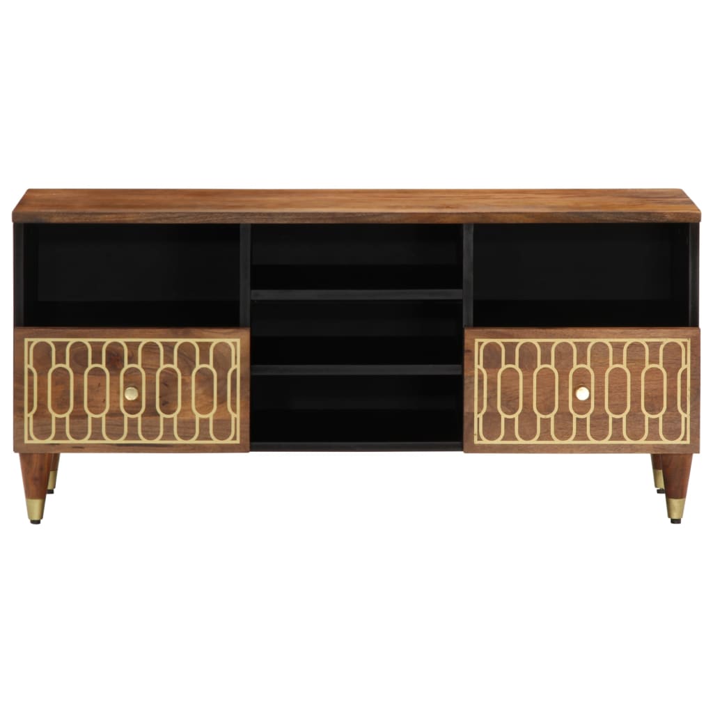 Meuble TV 100x33x46 cm bois massif de manguier Meubles TV vidaXL