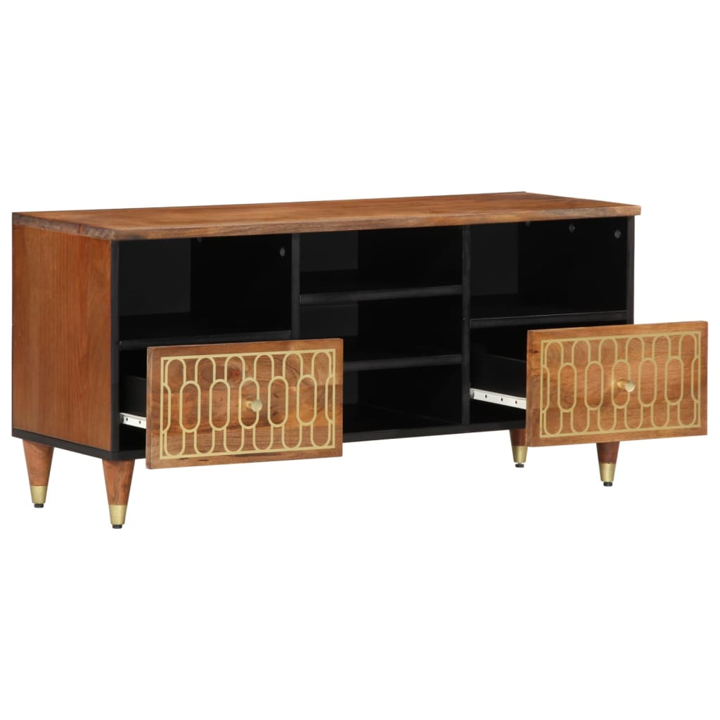Meuble TV 100x33x46 cm bois massif de manguier Meubles TV vidaXL
