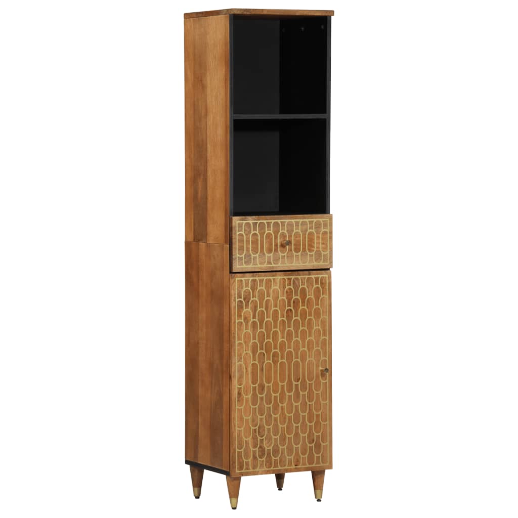 Armoire de salle de bain 38x33x160 cm bois massif de manguier - XIOS