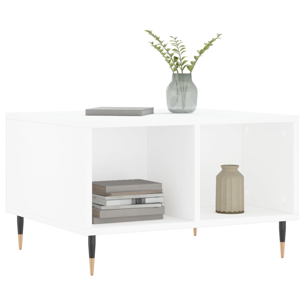 Table basse Blanc 60x50x36,5 cm Bois d'ingénierie - XIOS